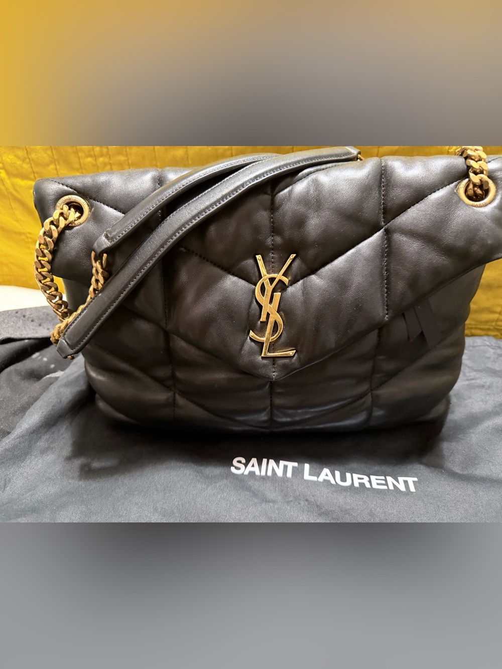 Yves Saint Laurent Loulou Puffer Bag with lamb skin